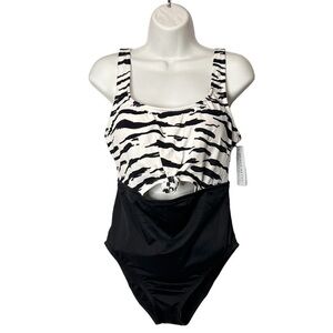Nwt Beach Betty Women's Slimming Control Tie-Front Cut Out One Piece Swimsuit M